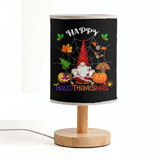 Happy HalloThanksMas Gnome Fabric Lamps