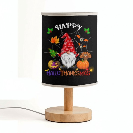 Happy HalloThanksMas Gnome Fabric Lamps