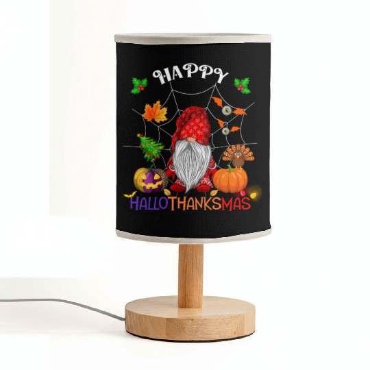 Happy HalloThanksMas Gnome Fabric Lamps