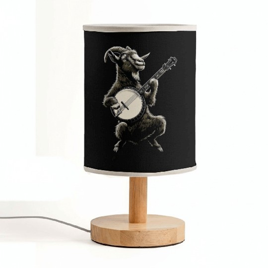Goat Farm Animal Farmer Bluegrass Banjo Player Fabric Lamps