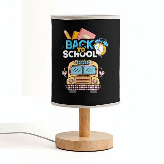 Colorful Back to School Design with Yellow Bus Fabric Lamps