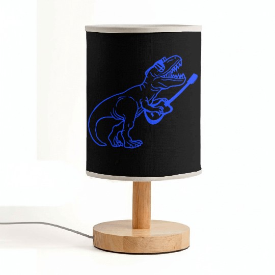T. Rex Dino DJ Dinosaur Party Animal Plays Guitar Fabric Lamps