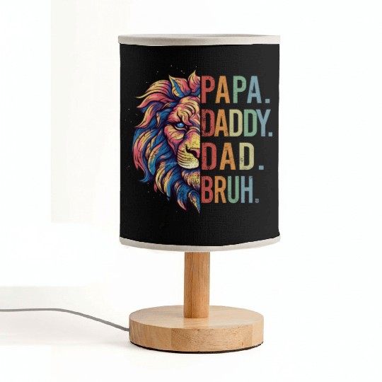 Papa Daddy Dad Bruh Retro Groovy Father's Day Fabric Lamps