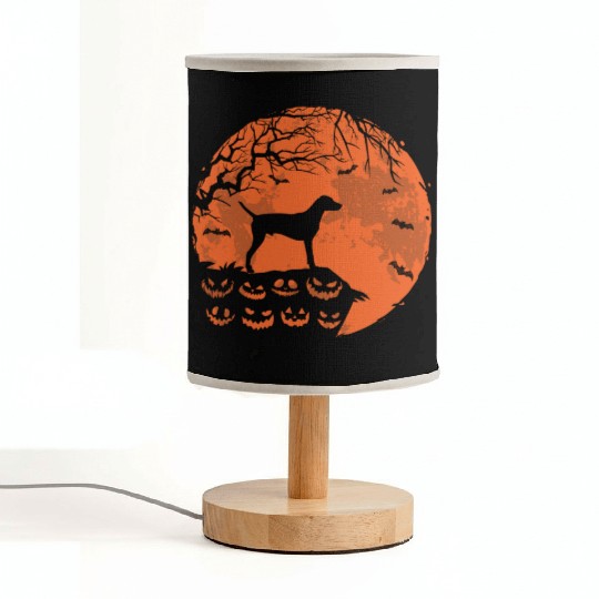 Weimaraner And Moon Halloween Funny Dog Lover Gift Fabric Lamps