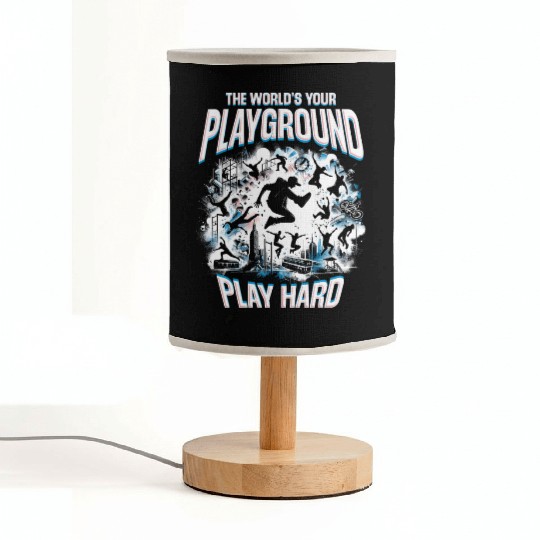 Parkour The World's Your Playground Play Hard Fabric Lamps
