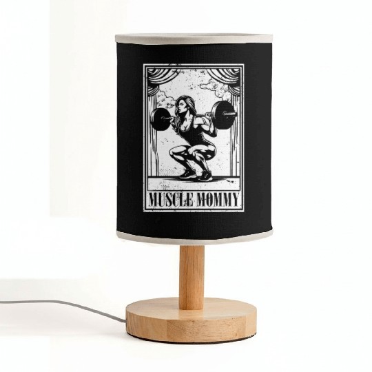 Tarot Cards Muscle Mommy Squatting Barbell Fabric Lamps