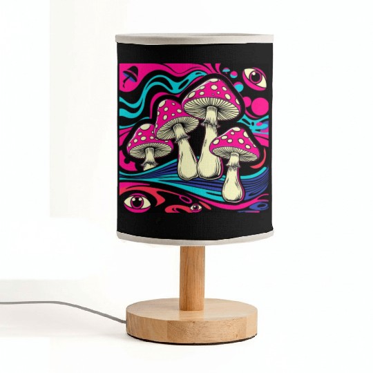 Psychedelic Shrooms: Neon Fungi Fantasy Fabric Lamps