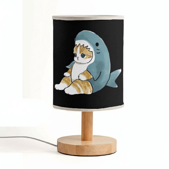 sand cat love pet cat shark Fabric Lamps