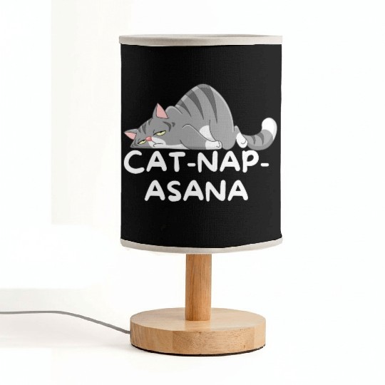 Funny Cat-Nap-Asana sleeping yoga Fabric Lamps