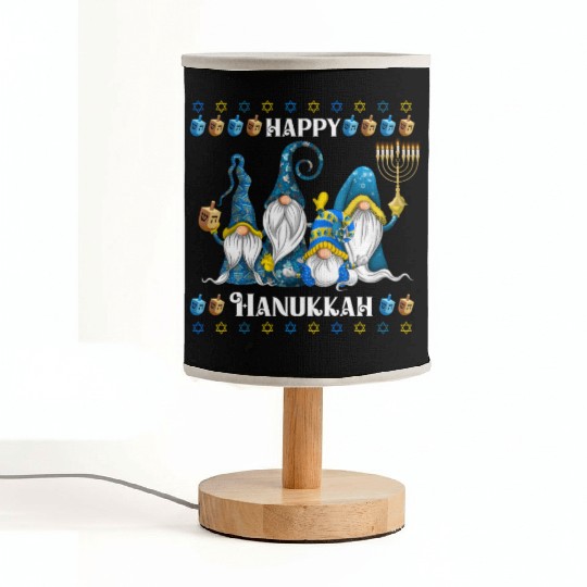 "Hanukkah Gnome" Wishing You a Happy Hanukkah Fabric Lamps