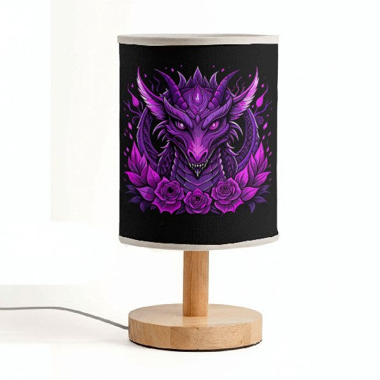 Design featuring a striking purple dragon Fabric Lamps