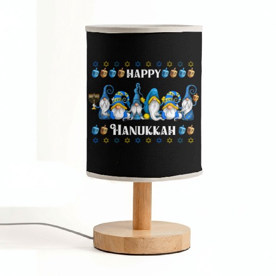 "Hanukkah Gnome" Wishing You a Happy Hanukkah Fabric Lamps