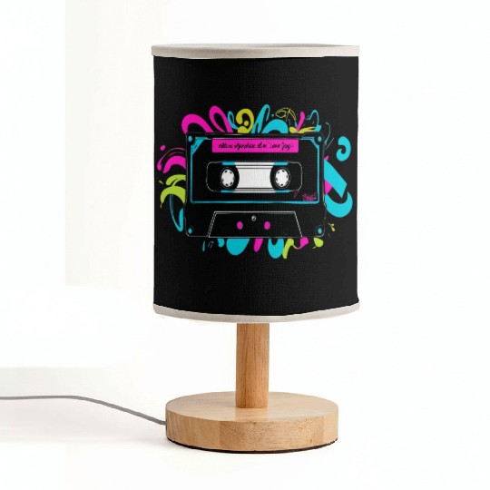 Retro Neon Cassette Tape with Vibrant Splash Fabric Lamps