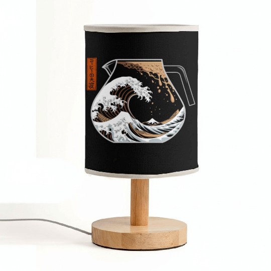 The Great Wave of Coffee Artistic Caffeine Lover Fabric Lamps