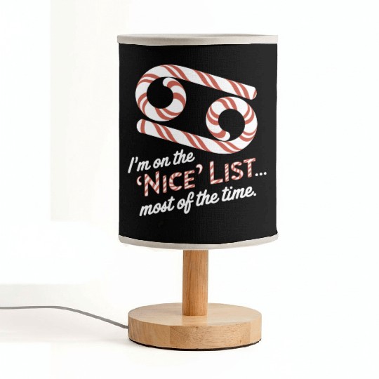 Funny Cancer Zodiac Christmas: Nice List Fabric Lamps