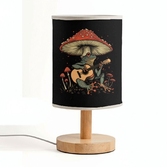 Cottagecore Aesthetic Frog Guitar Mushroom Goblinc Fabric Lamps