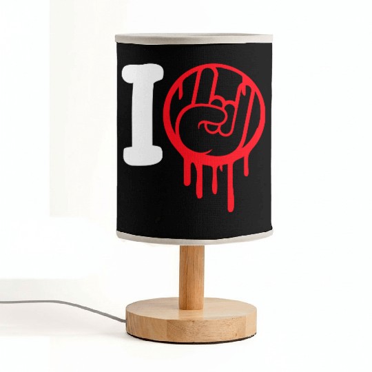 I Love Heavy Metal Hard Rock Music Graffiti Heart Fabric Lamps