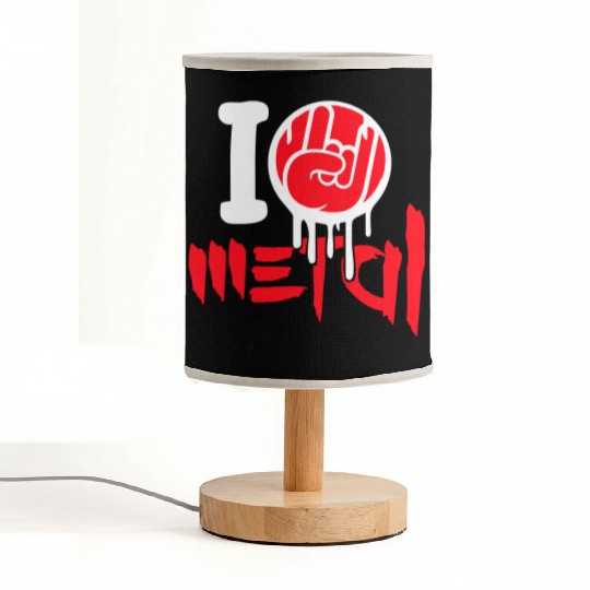 I Love Heavy Metal Hard Rock Music Graffiti Heart Fabric Lamps