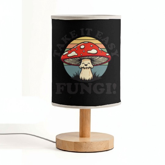 Take It Easy Fungi! - Relaxed Mushroom Design Fabric Lamps
