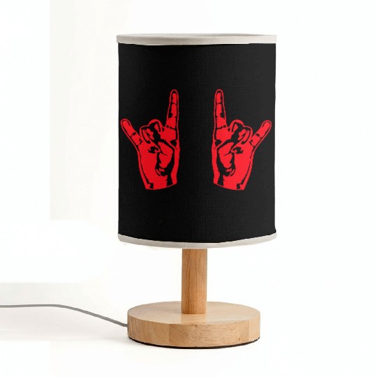 Two heavy metal hard rock horn finger hand gesture Fabric Lamps