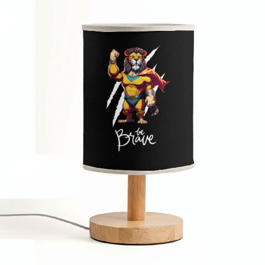 Majestic Courage: Superhero Lion "Be Brave" Fabric Lamps