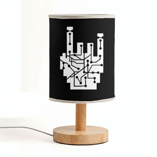 Heavy metal nerd electronic circuits hand gesture Fabric Lamps