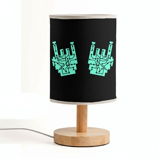 Heavy metal nerd electronic circuits hand gesture Fabric Lamps