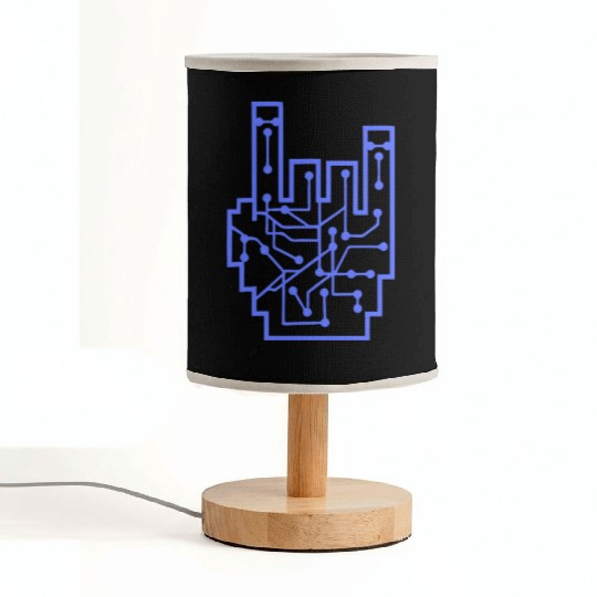 Heavy metal nerd electronic circuits hand gesture Fabric Lamps