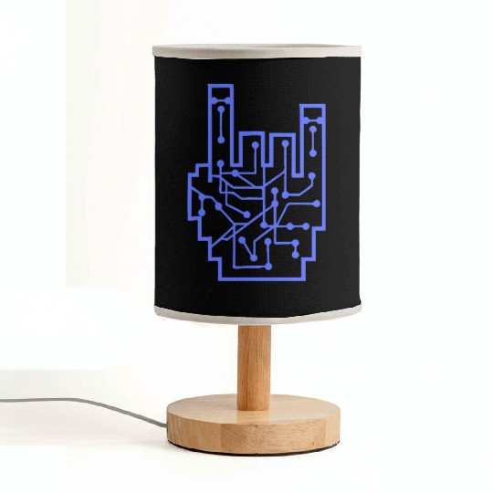 Heavy metal nerd electronic circuits hand gesture Fabric Lamps
