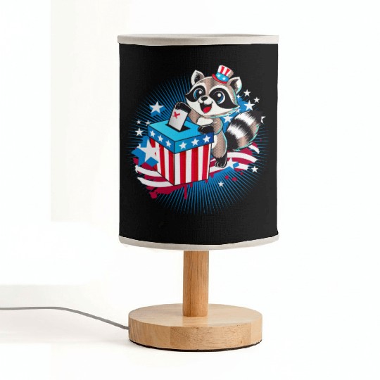 A raccoon casts his vote in the US election Fabric Lamps