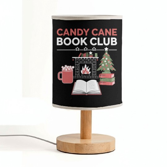 Bookish Christmas Candy Cane Book Club Bookish Fabric Lamps