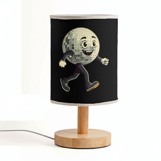 Disco Ball Walking - Retro Funk in Motion Fabric Lamps