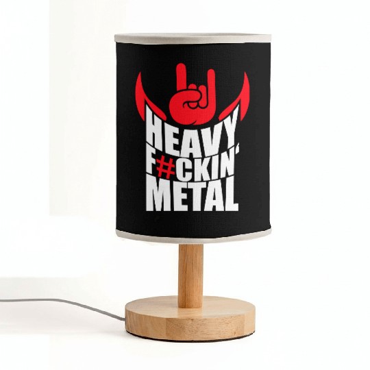 Heavy F#ckin' Metal Hard Rock Fun Music Text Quote Fabric Lamps