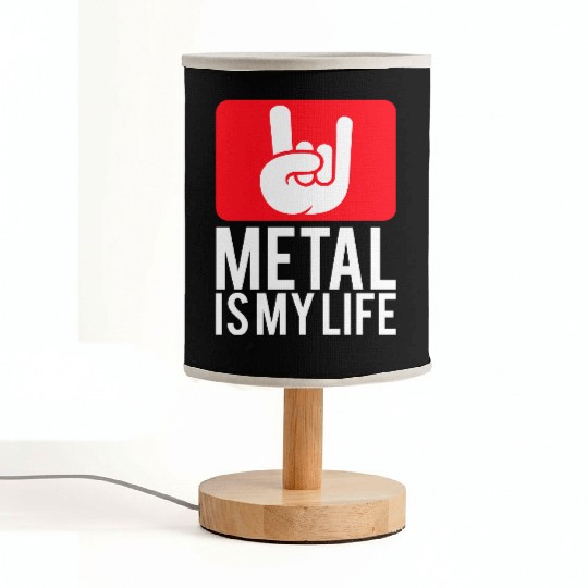 Heavy Metal Is My Life Hard Rock Music Text Quote Fabric Lamps