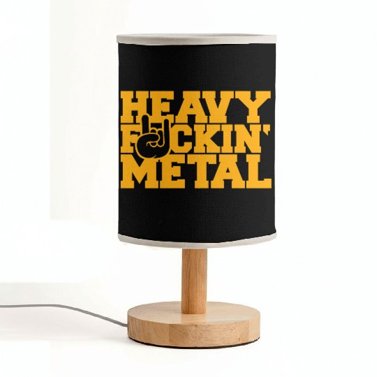 Heavy F#ckin' Metal Hard Rock Fun Music Text Quote Fabric Lamps