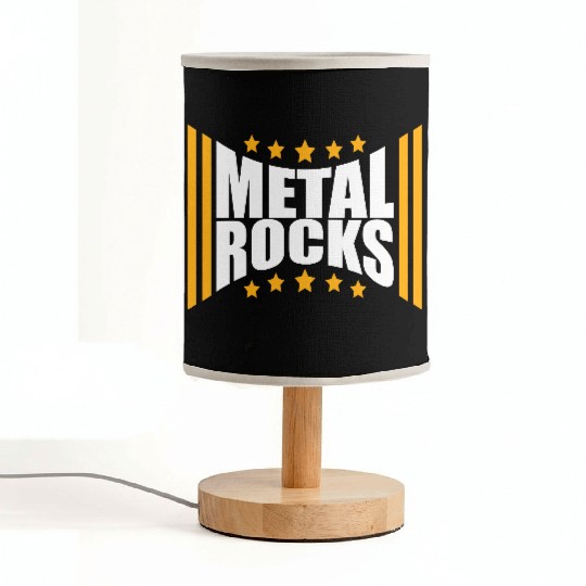 Heavy Metal Rocks Hard Rock Music Text Quote Logo Fabric Lamps