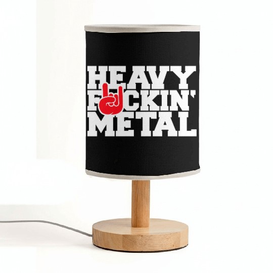 Heavy F#ckin' Metal Hard Rock Fun Music Text Quote Fabric Lamps