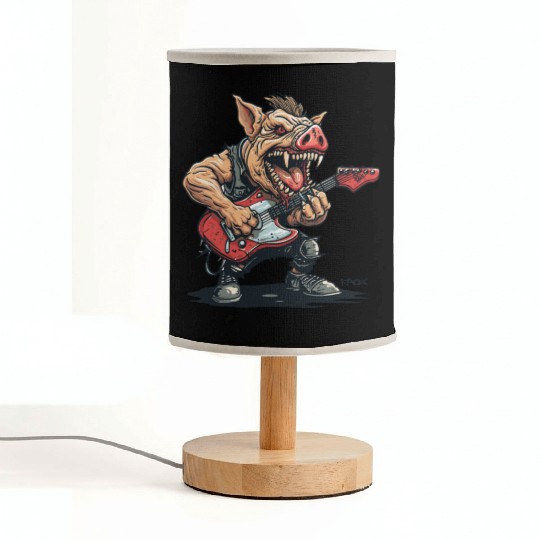 Punk Rock Guitar Pig Fabric Lamps