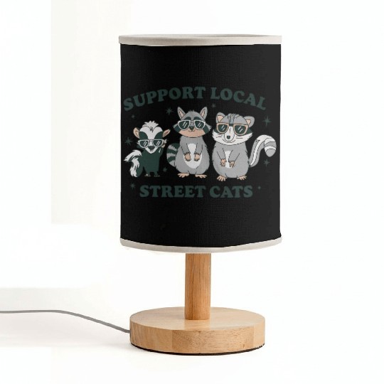 Support Local Street Cats Skunk Raccoon and Possum Fabric Lamps