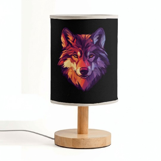 Floral Wolf Vintage Flowers Wolf Face for Wolves Fabric Lamps