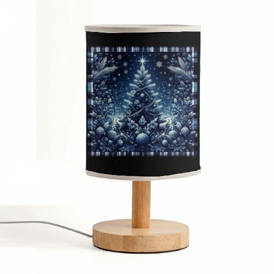 flannel blue and white christmas Fabric Lamps