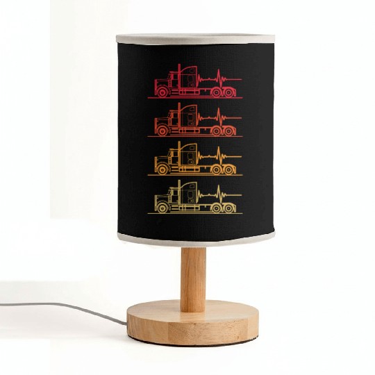 Truck driver heart beat Trucker Funny Truck Driver Fabric Lamps