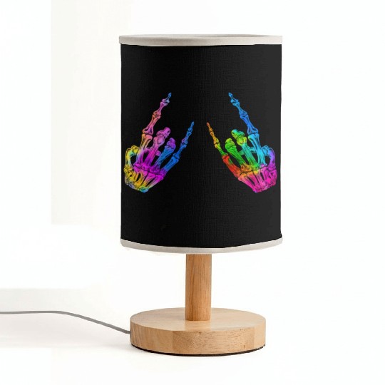 Rock On Rock Star Skeleton Hands LGBT Rainbow Fabric Lamps