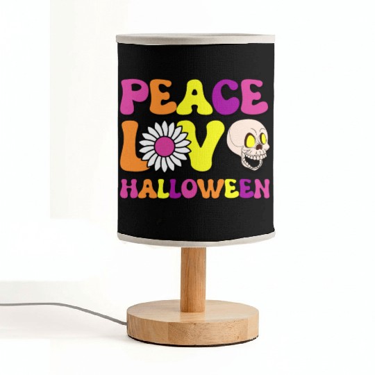 Peace Love Halloween Cute Colorful Trick or Treat Fabric Lamps