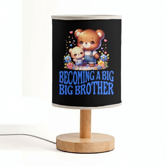 Soon I'll Be A Big Brother Cute Teddy Bears Fabric Lamps