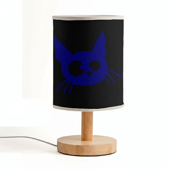 Crazy Cat Squinting Funny Eyes Grimace Fun Cartoon Fabric Lamps
