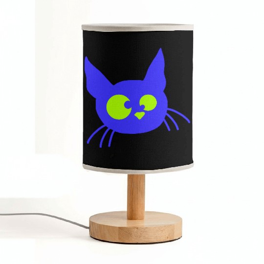 Crazy Cat Squinting Funny Eyes Grimace Fun Cartoon Fabric Lamps
