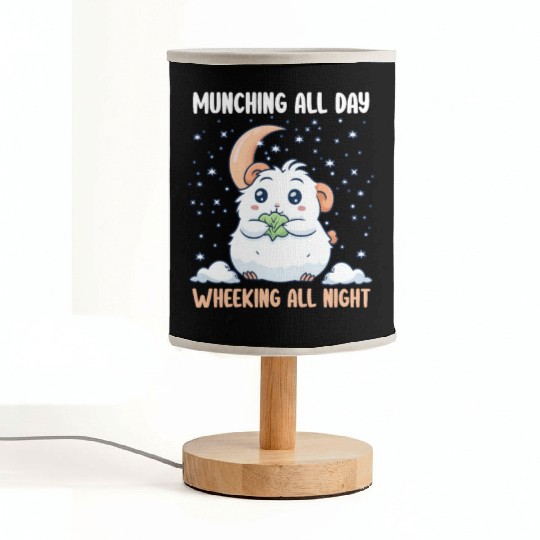Guinea Pig Munching All Day, Wheeking All Night Fabric Lamps