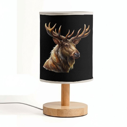 Elk head with antlers Fabric Lamps