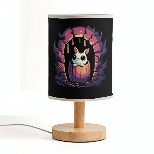 Cute Dungeon Bunny in a Barrel Fabric Lamps